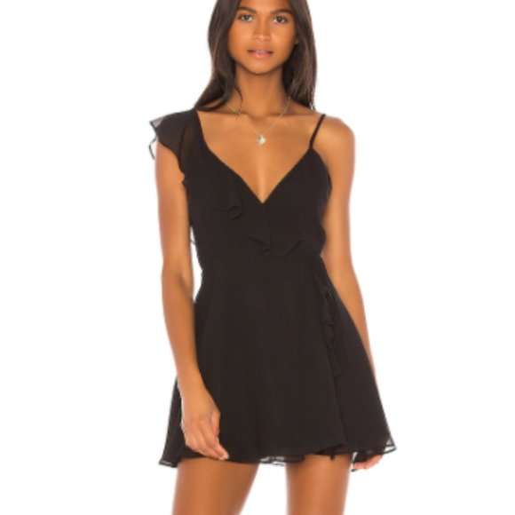 NWT Revolve LPA Asymmetrical Wrap Black Dress - Picture 3 of 4